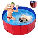 [Multiple funciones] : Con esta piscina plegable multiusa, puede usarla como gato para perros, tina de baño para perros, estanque de agua para exteriores / interiores, estanque de peces, bañera para niños, pozo de bolas y etc.