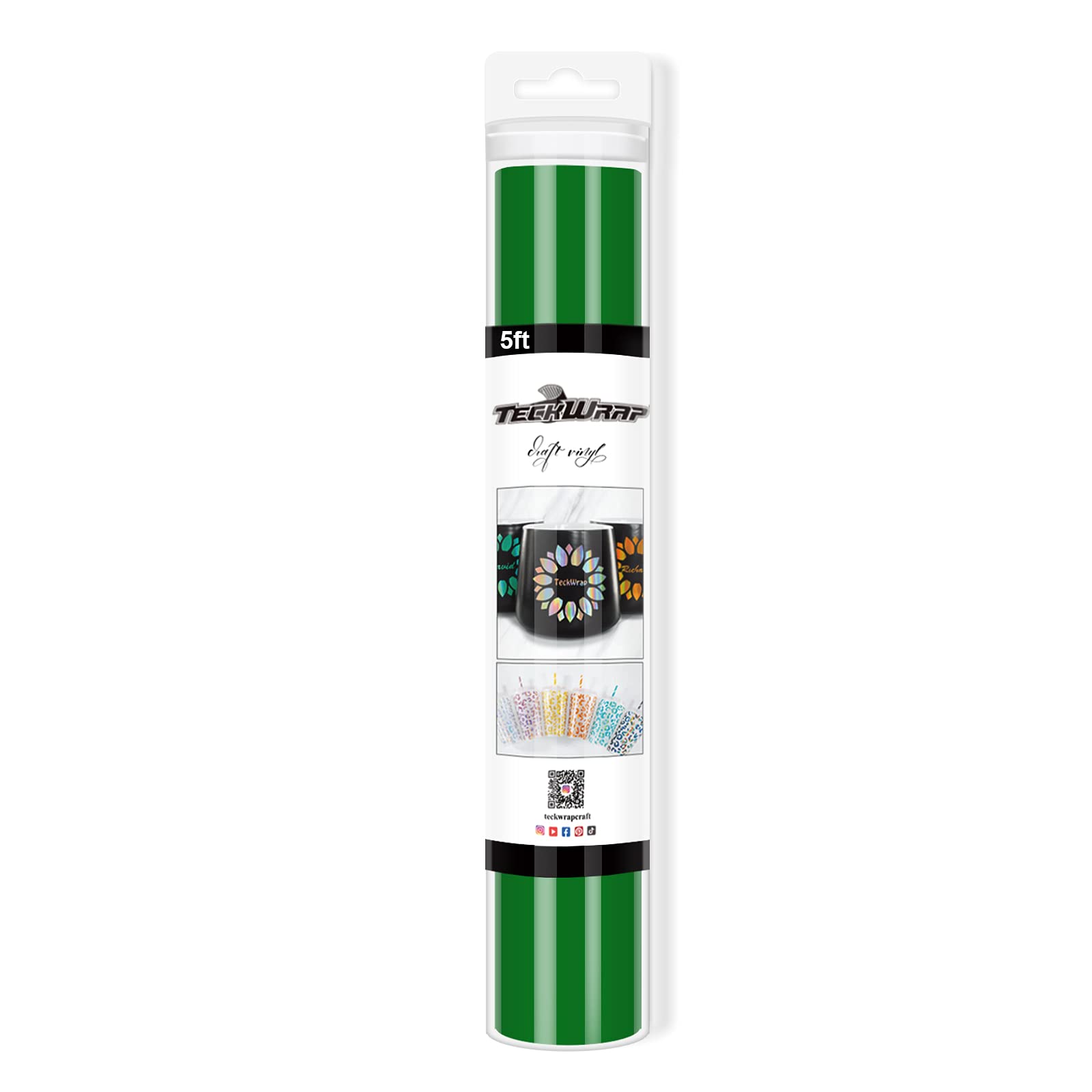 Vinyle adhésif brillant TECKWRAP 0,3x1,5m vert gazon pour l'artisanat