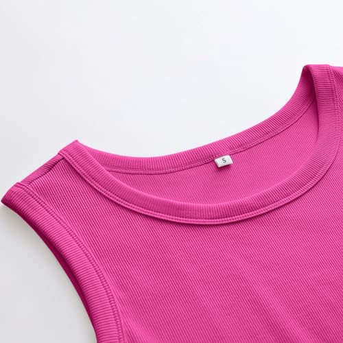 Image of ANRABESS Womens Sleeveless High Neck Tank Tops Fashion Summer Casual Basic Slim Fit Ribbed Racerback Top Shirt Clothes