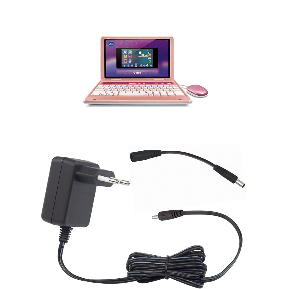 VTech Genio, Mon Premier Vrai ordi ! (Rose) + Adaptateur Secteur