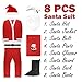 Moshify Santa Claus Costume - Santa Suit for Men Complete Adult 8 Piece Set - Perfect Outfit for Events Pub Crawls and Santa Runs - Be The Star This Holiday Season in a Mens Santa Claus Costume