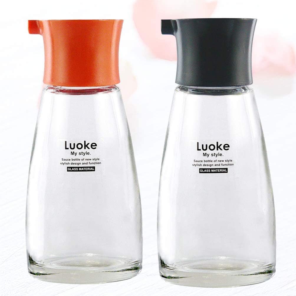 Contenitori per condimenti 2 pezzi Bottiglie di ampolle di vetro Bottiglia di stoccaggio di olio di vetro Bottiglie di condimento per insalata Dispenser di aceto per olio d'oliva Aceto Salsa di soi