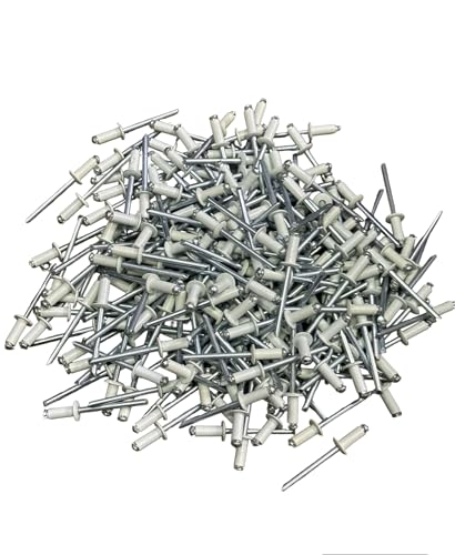VITFER Remaches para matrículas de coche o moto de flor biuanco 4,8 x 12 kit 100 unidades