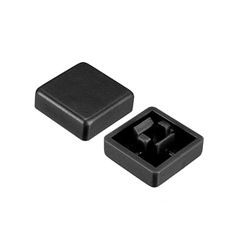 uxcell 20pcs Tactile Push Button Switch Caps 12x12mm for 12x12x7.3mm Micro Tactile Switch Black