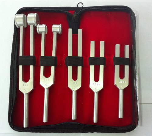 Tuning Fork Set of 5 {C128, C256, C512, C1024 & C2048 } FREE CASE image 2
