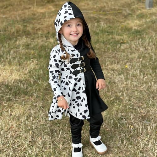 HINTINA Infant Toddler Girl Dalmatian Print Clothes Set Vintage Halloween Outfits2