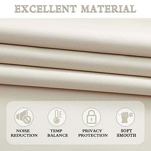 Image of DONREN Patio Door Curtains 96 inch Length, Rod Pocket Top Thermal Insulated Blackout Panels Curtain Drapes for Sliding Glass Door (Cream Beige, 60 inch Wide, 2 Panels)