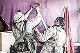 Posterazzi PSTZAB103333M Nail into Wall with Sledgehammer to Hang Flag of U.S. Marine Corps in Temporary Camp Photo Print, 11 x 17, Multi