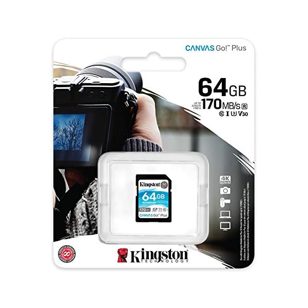 Kingston SDG3/64GB SD Speicherkarte ( 64GB SDXC Canvas Go Plus 170R C10 UHS-I U3 V30 ) – Bild 3