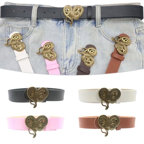 Heart Snake Shape Belt Unique Fashionable Waistband Adjustable Length Waist Belt for Men2