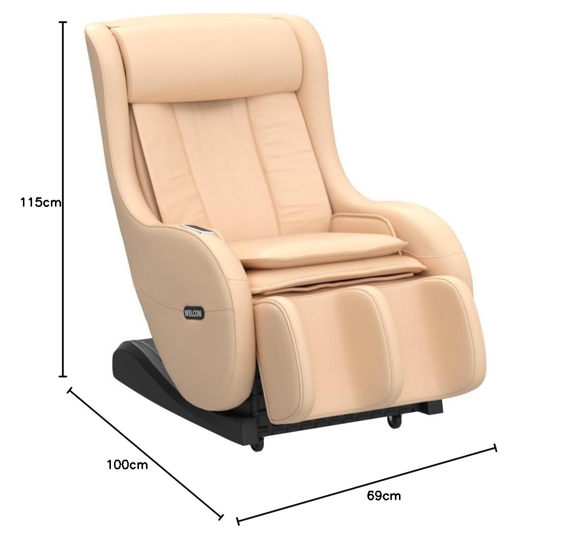 Sillón de Masaje WELCON EASYRELAXX en Beige Con Función de Calor, Programas Automáticos, Masaje de Amasado, Golpeteo, Rodillos, Airbag y Compresión | Sillón eléctrico con masaje 4D, presión de aire, sillón relax Zero Gravity