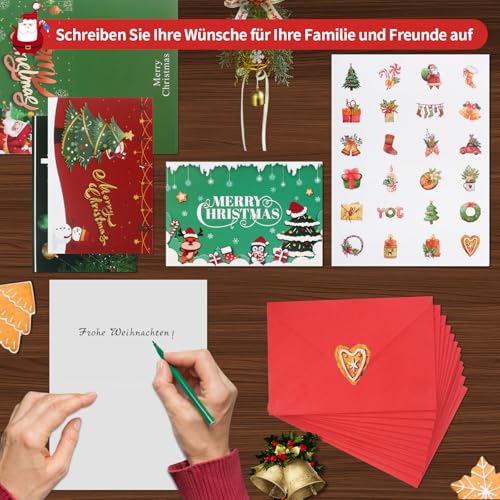 Awinker Weihnachtskarten mit Umschlag Set 24 Stück Grußkarten Postkarten Weihnachts Karten