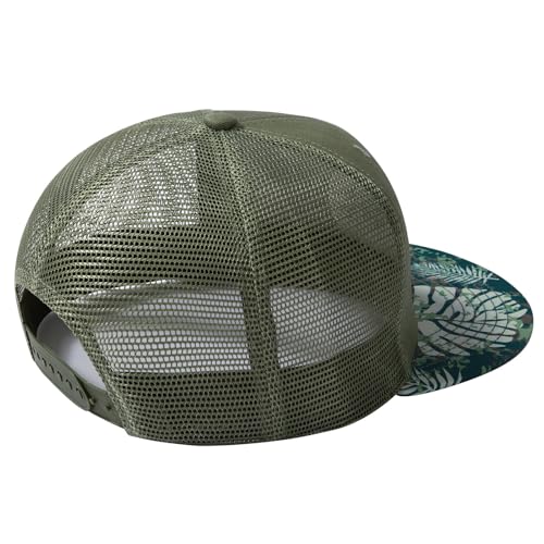 Image of BASSDASH Flat Brim Trucker Cap Adjustable Snapback Hat Mesh Back for Men Women