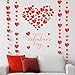 80 Pcs Red Heart Wall Decorations Glitter Heart love Wall Decals for Wedding Anniversary Party Bedroom Home Office, 4 Different Sizes