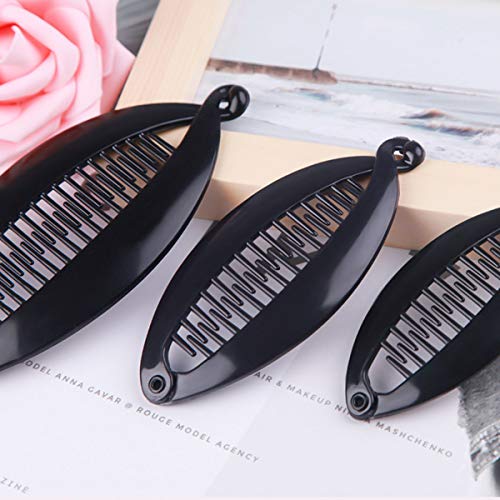 Pinzas para cabello negras forma de pez paquete 6 piezas miniatura 4