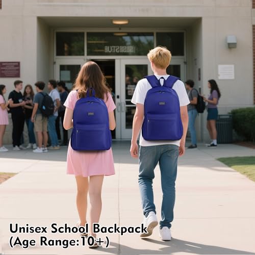 Image of 17 Inch Simple Large Backpack, Durable Bookbag for College & Travel Daypack