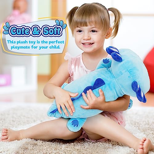 Officygnet Axolotl Plush, 13\" Soft Stuffed Animal Plush Toy, Cute Axolotl Plushies Pillow, Kawaii Plushies Dolls for Kids, Blue Axolotl Gift for Girls Boys