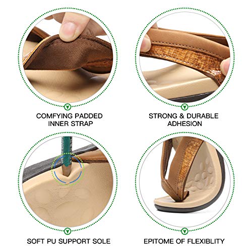 Image of MEGNYA Comfortable Walking Flip Flops for Womens, Orthopedic Walking Sandals with Arch Support, Flat Feet Pain Relief Sandals for Beach, Summer, Pool