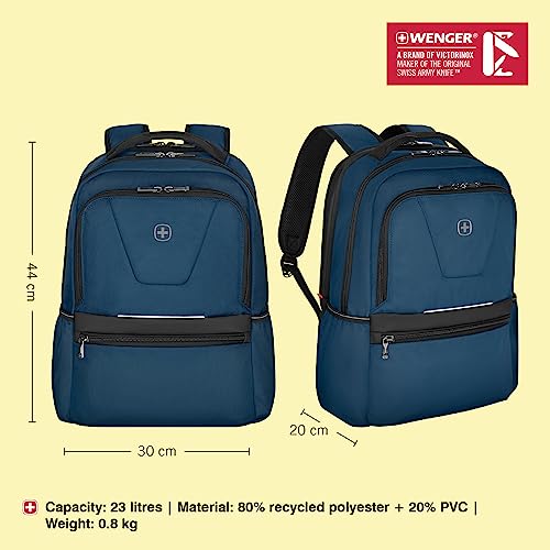 Image of WENGER XE Resist, 16-inch Laptop Backpack (23 liters), 44 cm, Recycled Polyester PVC, Ocean Blue, 612738, Tablet Pocket | Swiss Designed - A Brand of Victorinox