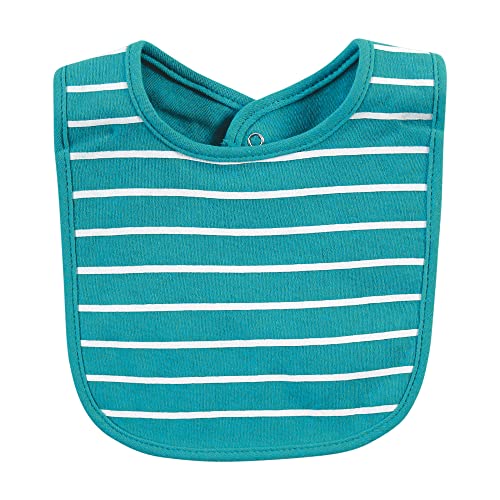 Image of Hudson Baby Unisex Baby Cotton Bibs, Sea Turtle, One Size