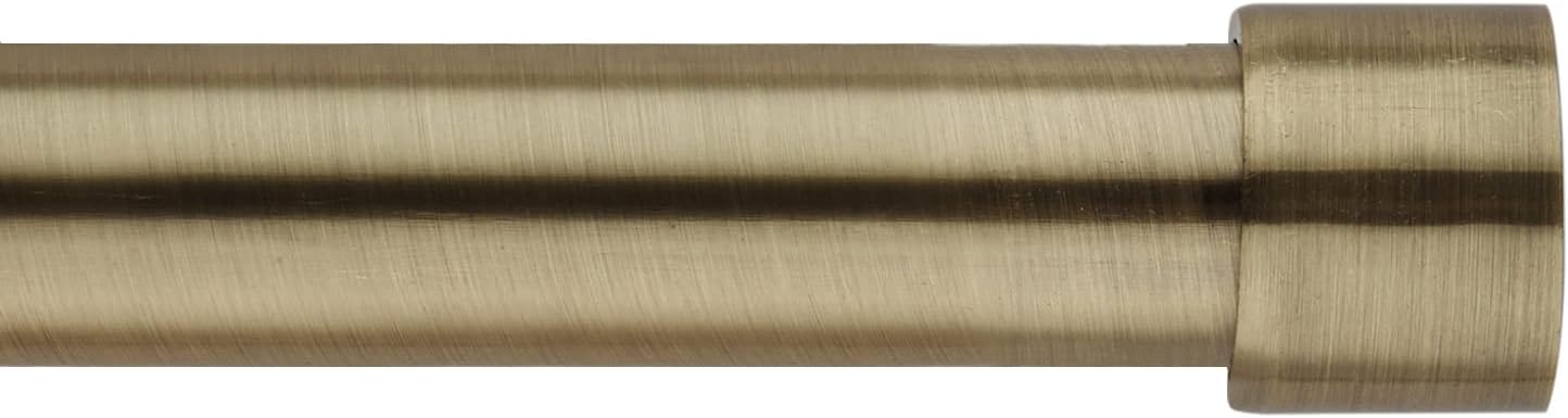 16/19mm Diameter 70-120cm Extendable Curtain Pole Set with End Cap Finials. (ANTIQUE BRASS). Includes Rods,Finials,Brackets,Fitting sets. 28-48" Single Adjustable Curtain Rod without Ring.