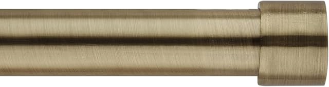 16/19mm Diameter 70-120cm Extendable Curtain Pole Set with End Cap Finials. (ANTIQUE BRASS). Includes Rods,Finials,Brackets,Fitting sets. 28-48" Single Adjustable Curtain Rod without Ring.