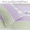 Cozy Line Home Fashions Lavender Green Stripe Dots Girl 100% Cotton Reversible Quilt Bedding Set, All-Season Coverlet Bedspread (Purple Dots, Twin - 2 Piece) #1