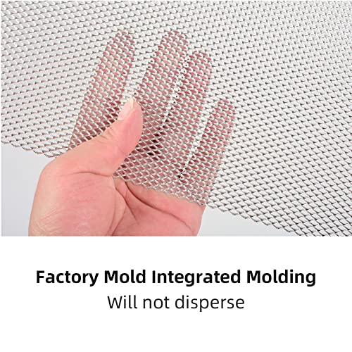 Image of AggAuto Universal 13 inchx13 inch Car Grill Mesh - 3Pcs Aluminum Alloy Automotive Grille Insert Bumper Rhombic Hole 3x6mm, One of the Most Multifunctional Shape Grids Silver