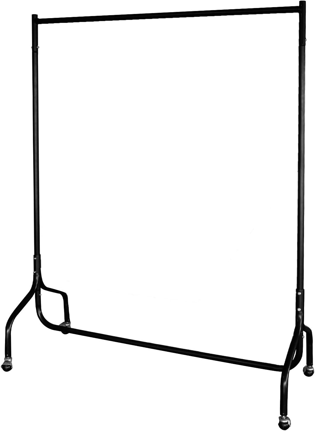 Gaming Master Clothes Hanger Heavy Duty Max Capacity 200Ib Durable Cloakroom Garment Racks with Wheels 4 ft Long x 5 ft High Anti-rust Stainless Steel Spray Paint Material Sturdy Balcony Clothing Rail