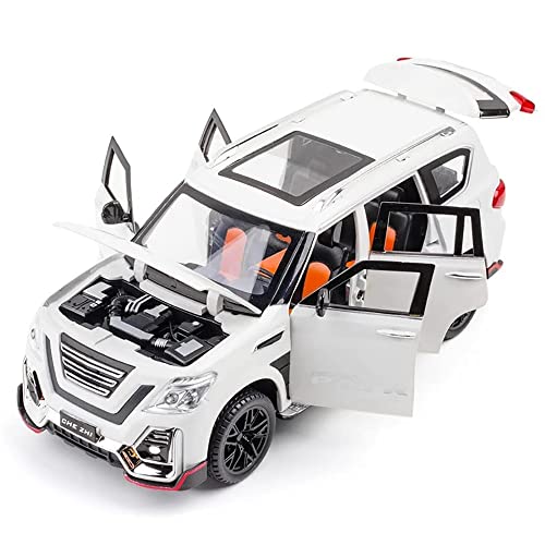 Image of DEUSON ECOM 1:24 Scale Patrol Toy Car for Kids Diecast Metal Cars with Light Sound Pullback Openable Door Toy Car