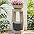Ultym 32" Outdoor Fountain, Modern Geometric Two Bowls Water Feature with LED Lights, Resin Soothing Cascading Waterfall for Patio, Backyard, Garden or Porch