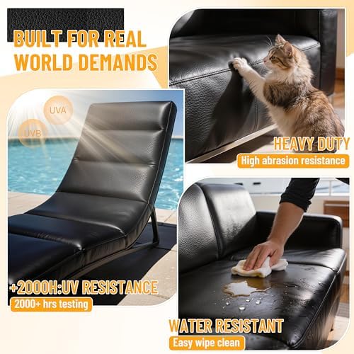 Meneng Black Marine Vinyl Fabric: 54"x36" Faux Leather for Boat Seats — view 2