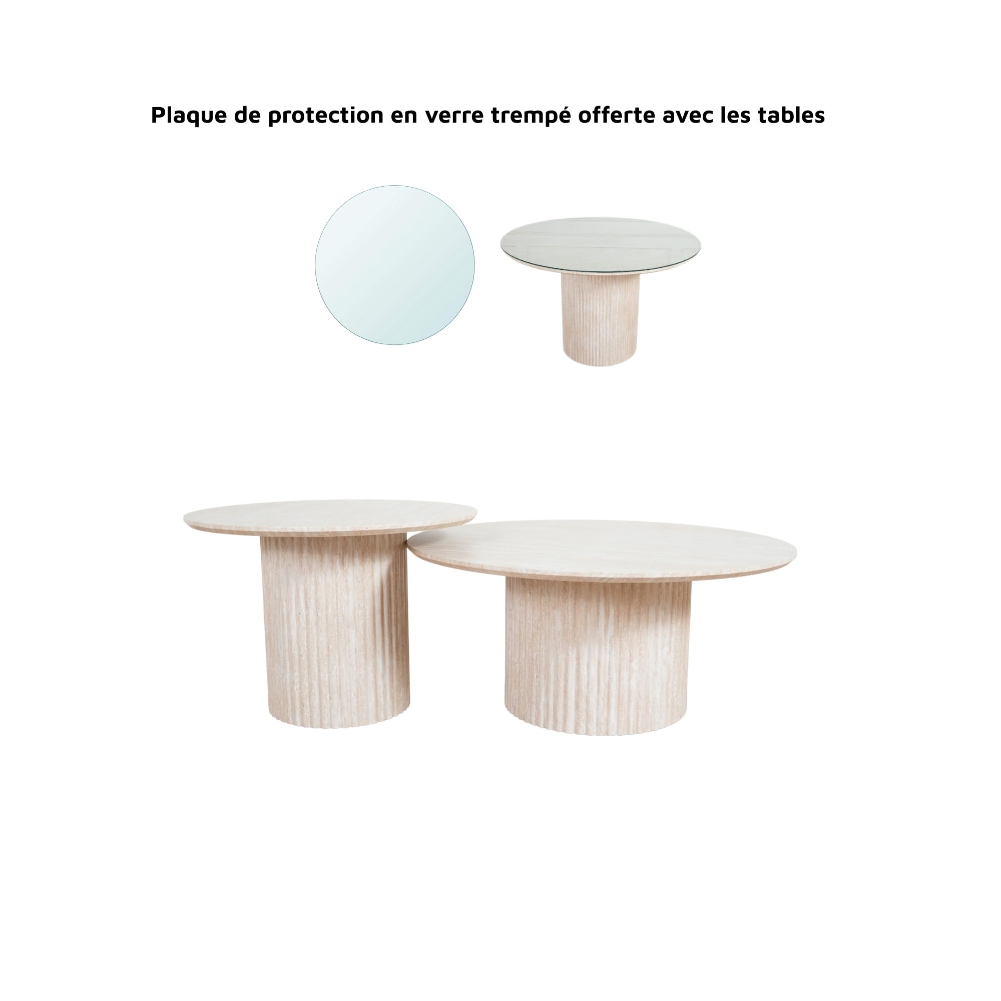 Tables Basses gigognes NT0607Pillard (Effet travertin)