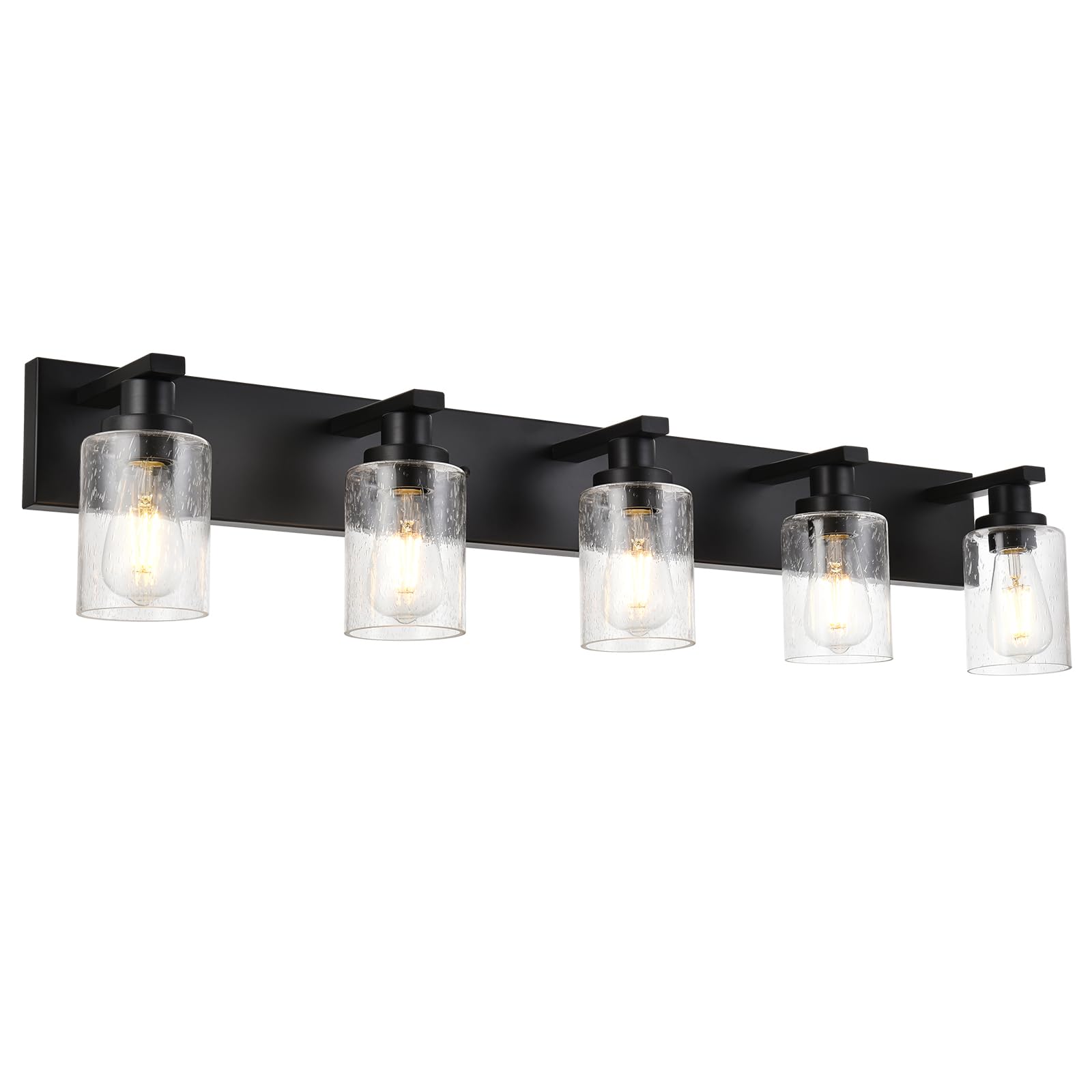 lady　1225 WINSHEN 5-Lights Farmhouse Bathroom Vanity Light in Black