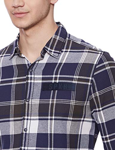 Image of Spykar Men's Checked Slim Fit Shirt