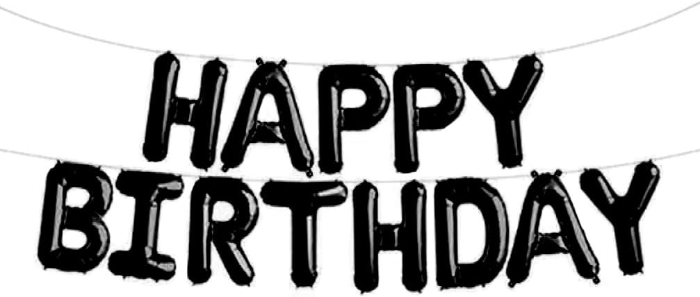 Happy Birthday Foil Letter Balloons Black
