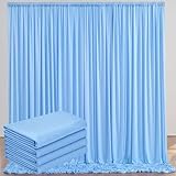 20x10ft Baby Blue Backdrop Curtains for Parties, 4 Panels 5x10ft Wrinkle-Free Polyester Background Curtains for Wedding, Birthday, Baby Shower,Graduation, Decorations
