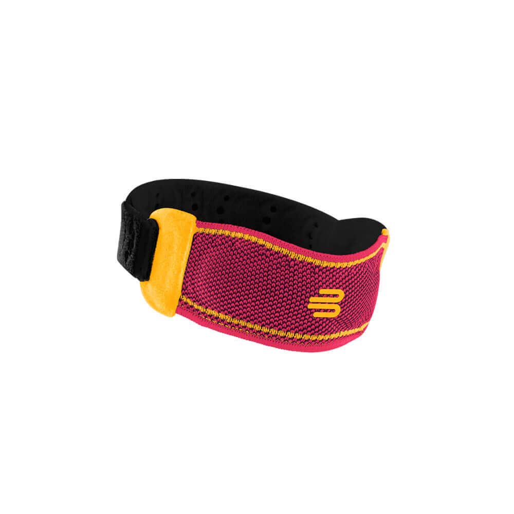 Bauerfeind, 1 Cinghia per il ginocchio Unisex, Indossabile a destra e a sinistra, Per sport con la palle e atletica leggera, Scarico della pressione, Anello di silicone, Taglia L, Rosa, 11449421950013