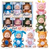 Mini muñecas, 6 Piezas de 4.3 Pulgadas pequeñas muñecas, muñeca Realista posable con Ropa de Animal, Linda pequeña para niños pequeños niñas niños 3+, Regalos de cumpleaños Mini