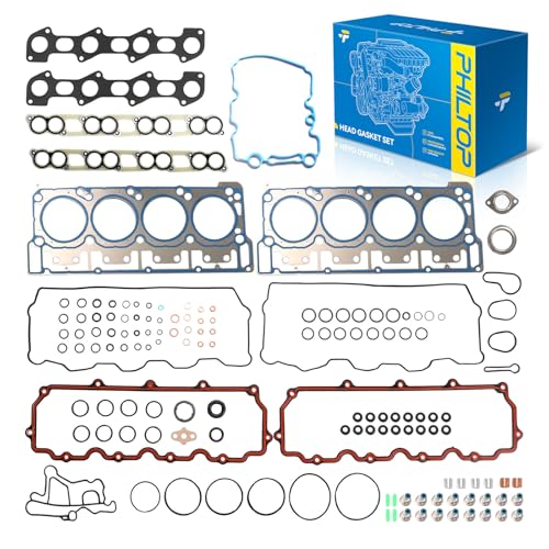Image of PHILTOP 26374PT Head Gasket Set Fit for Ford F-250 F-350 Super Duty 2003-2007, Excursion 2003-2005, E-350 Super Duty 2004-2010, E-350 Club Wagon 2004-2005, for 6.0L Engine Cyliner Head Gasket Kit