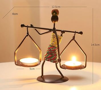 SUME Women Figure Metal Wrought Iron Tealight Candle Holder Home Decor Ornament