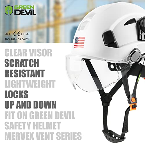 Image of GREEN DEVIL Safety Helmet Hard Hat Adjustable Lightweight Vented ABS Work Helmet 6-Point Suspension ANSI Z89.1 Approved Ideal for Industrial & Construction