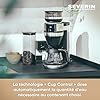 SEVERIN Cafetière filtre automatique FILKA verseuse en verre, Cafetiere avec broyeur, Adapte la quantité d'eau à votre envie : mug, tasse, verseuse, KA 9694, Inox/Noir