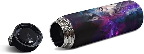 Miniatura 2 de ZOUTAIRONG Galaxy Wolf - Botella de agua deportiva de 20 onzas, botella de agua aislada a prueba de fugas, botella de gimnasio de acero inoxidable,