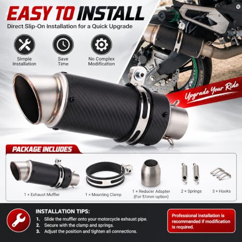 KJTYSDM Carbon Slip-On Muffler