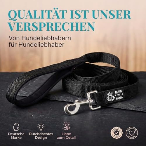 HUND IST KÖNIG Schleppleine 10m für Hunde - Hundeleine 10m mit Griffpolster - Robuste Hunde Schleppleine, wasserabweisend & schmutzunempfindlich - für erfolgreiches Hundetraining inkl. eBook