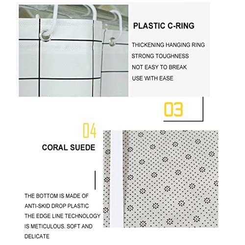 Duschvorhang-Set mit Wolf-Motiv, bedruckt, mit Badematte, rutschfest, Badezimmerteppich, Heimdekoration, Eingang, Fußmatte, Wohnzimmer, 150 x 180 cm, 4-teiliges Set – Bild 7