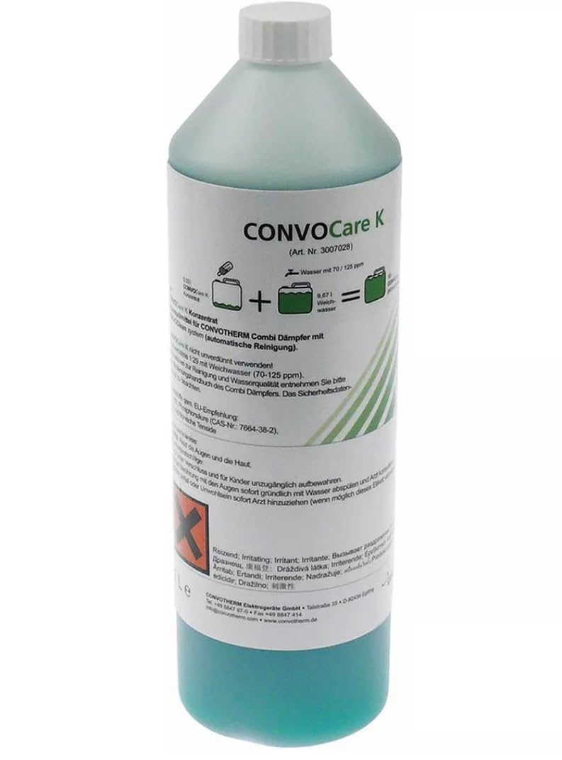 Convotherm ConvocareK 1L für Düsenreiniger Kombidämpfer 3007028 Konzentrat Automatische Reingnigung Modelle OS12.20 OS20.10 OS20.20 OEB6.10 OES6.10 Reinigungsmittel für Düsen Ofenkessel Kalkentferner