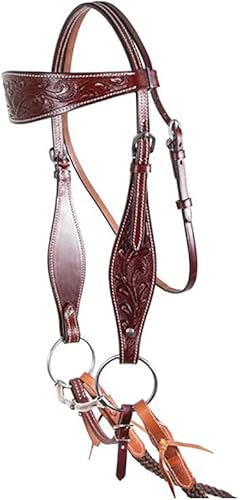 Doble S Apache Browband Headstall Equipo esencial para caballos Uso versátil Diseño manual Ajustable y cómodo Acentos de acero inoxidable