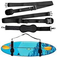SUP Tragegurt Verstellbares Paddleboard Kajak,Trageriemen für Surfbrette Surfboard Longboards,Verstärkte Aufrüstung (Schwarz)